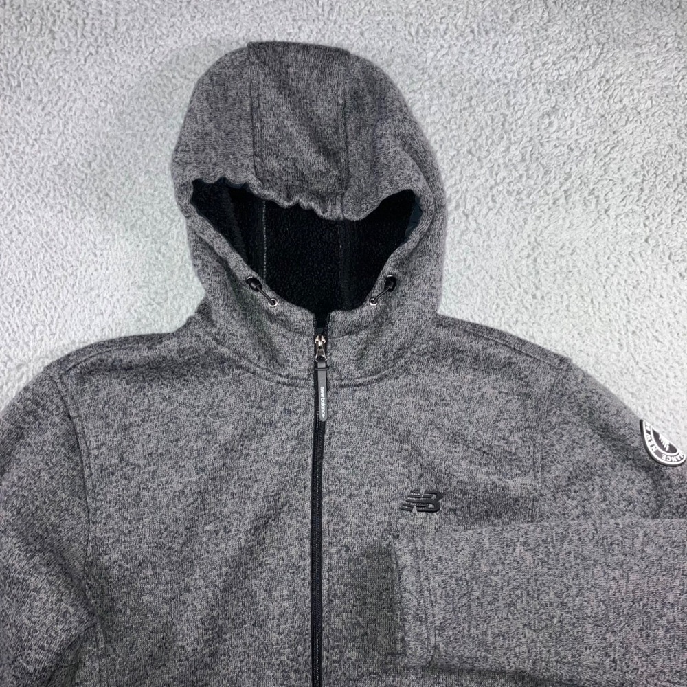 New Balance Jacket Men Small Fleece‎ Lined Hooded Full Zip Casual Outdoor